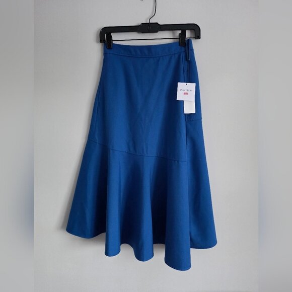 NWT JW ANDERSON × UNIQLO | Asymmetric Skirt Royal Blue Sz 0 - Picture 2 of 7